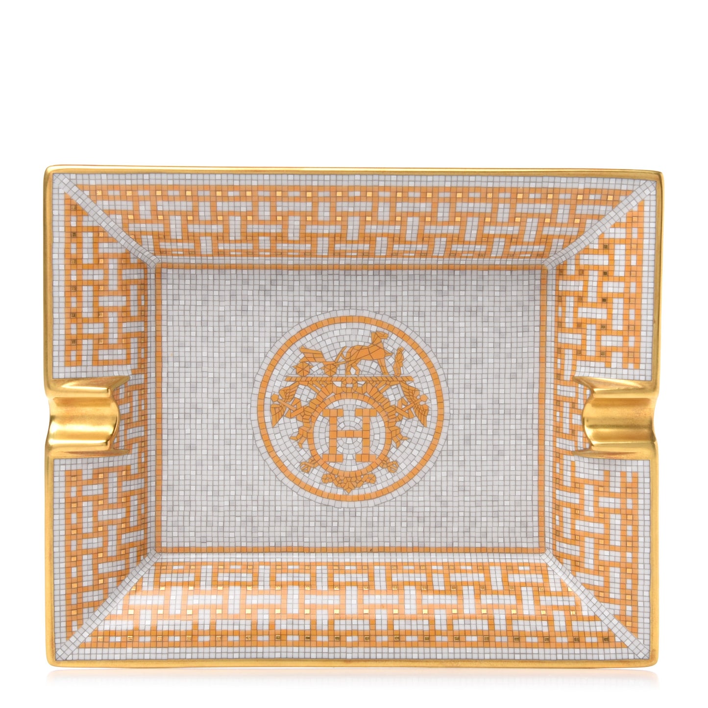 Porcelain Mosaique Au 24 Gold Ashtray