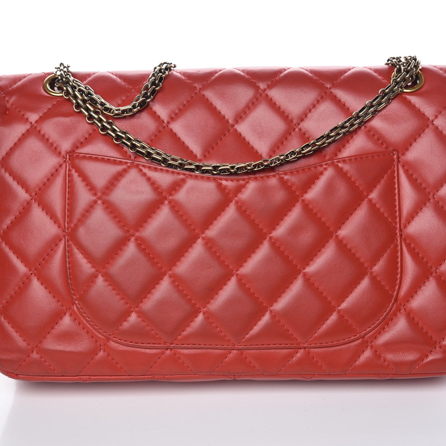 Aged Calfskin Quilted 2.55 Reissue 227 Flap Red