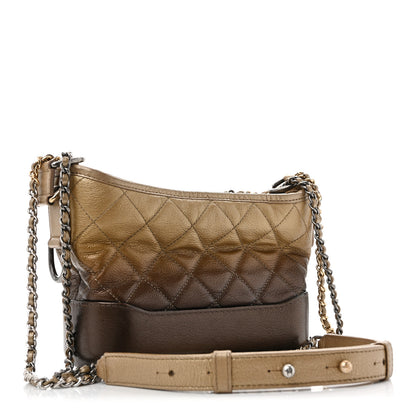 Chanel Metallic Goatskin Quilted Small Gabrielle Hobo Gold Bronze 3 of 13