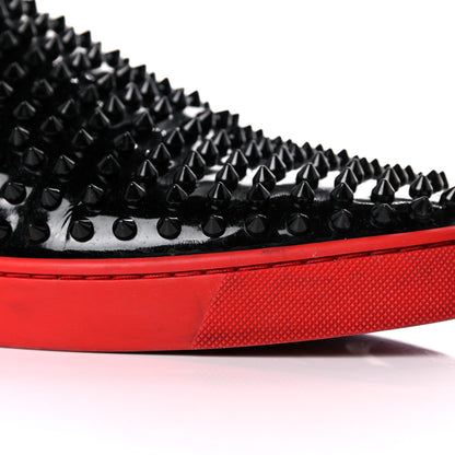 Christian Louboutin Patent Spikes Mens Roller Boat Flats 44 Black 10 of 14
