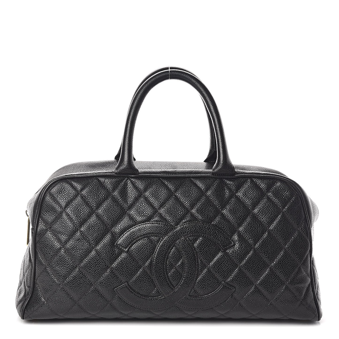 Caviar Quilted Large Bowler Black