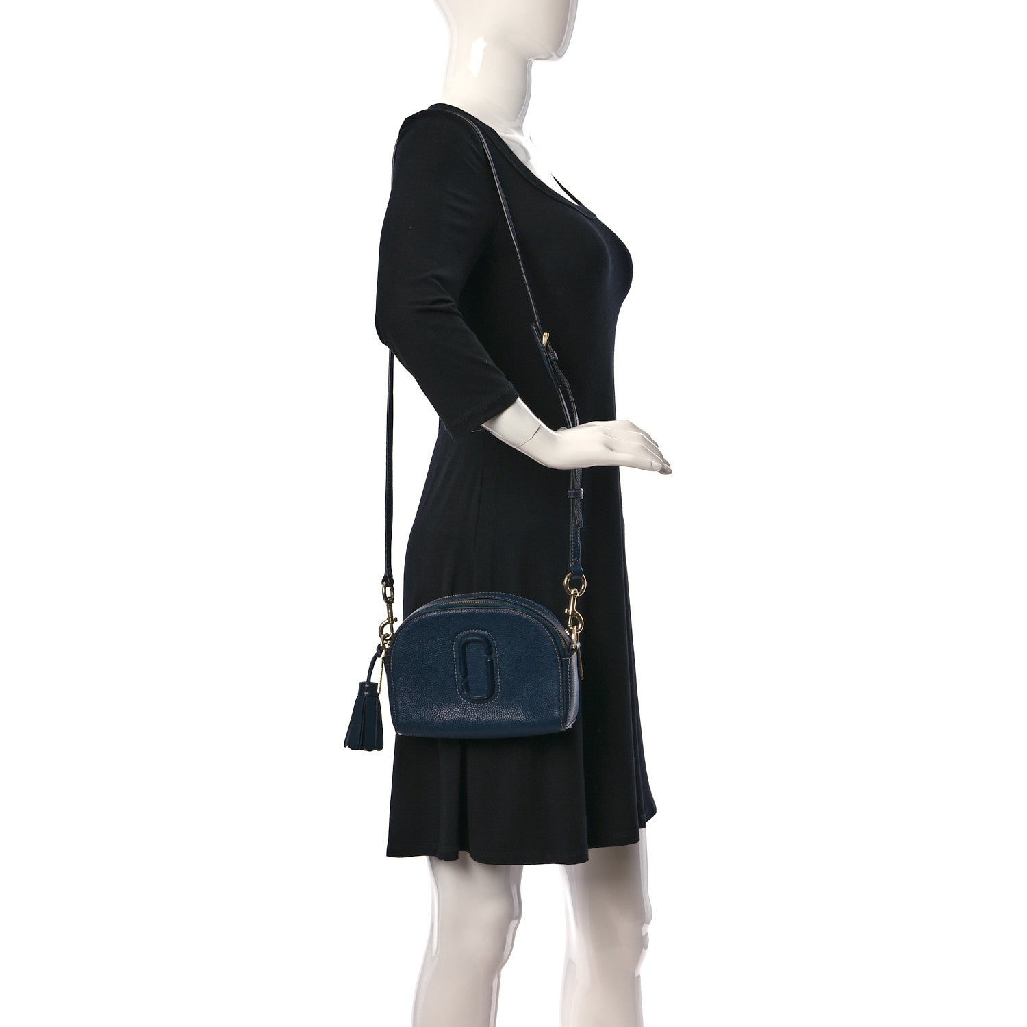 Marc Jacobs Calfskin Shutter Camera Crossbody Bag Blue 2 of 12