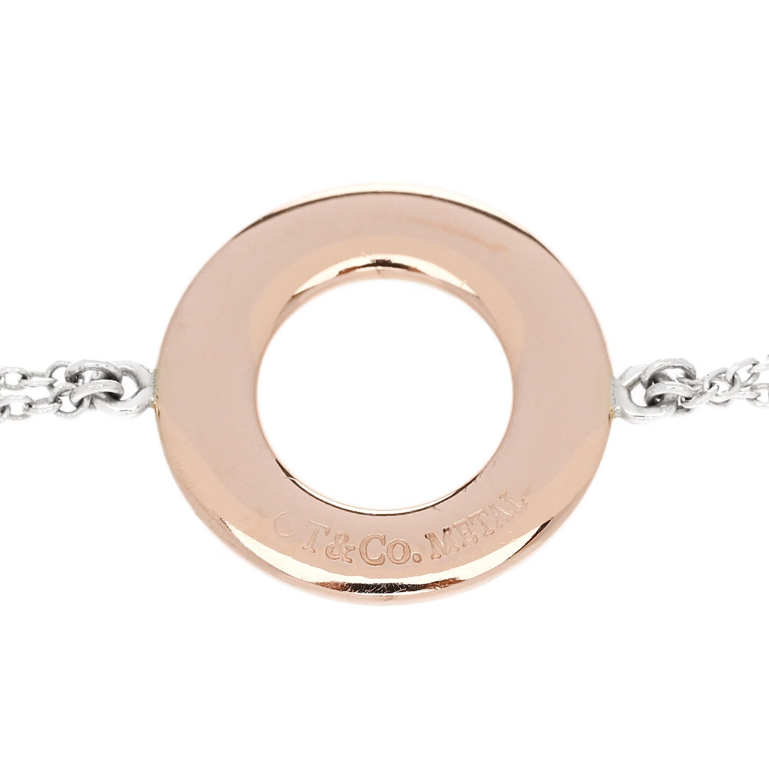 Tiffany Sterling Silver Rubedo 1837 Circle Chain Bracelet 4 of 6