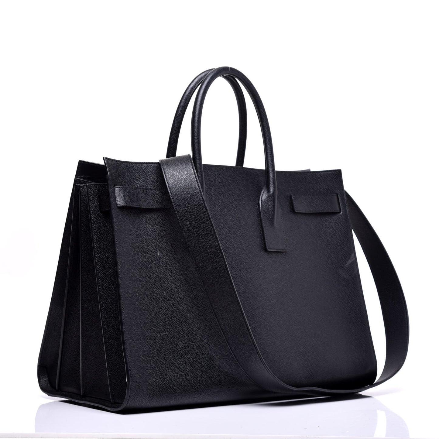 Grained Calfskin Large Sac De Jour Carryall Black