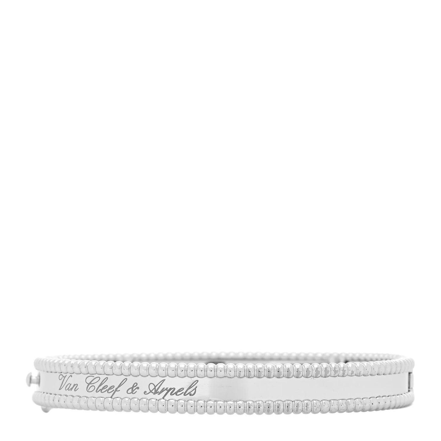 18K White Gold Perlee Signature Bangle Bracelet M