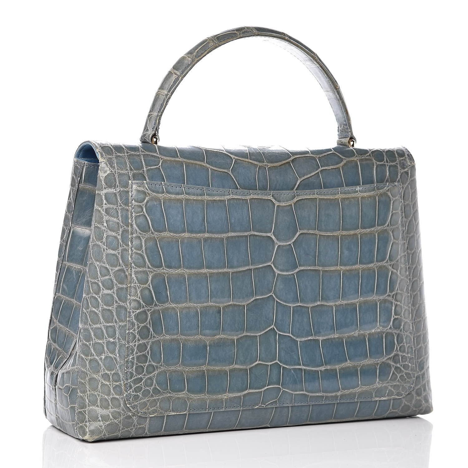 Chanel Alligator Jumbo Kelly Flap Blue 3 of 19