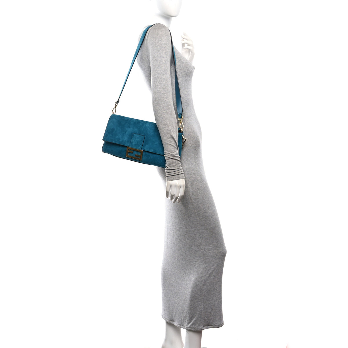 Fendi Chamois Large Baguette Ottanio 2 of 10