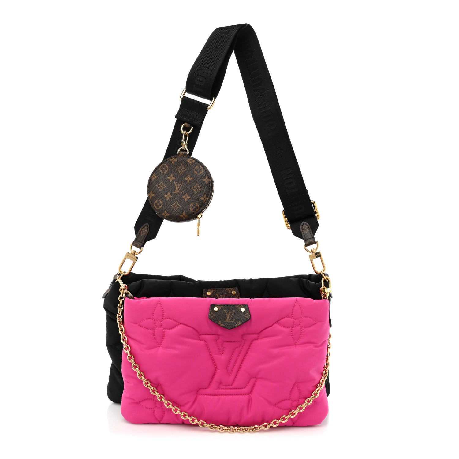 Louis Vuitton Econyl Monogram Pillow Maxi Multi Pochette Accessories Black Fuchsia 1 of 13