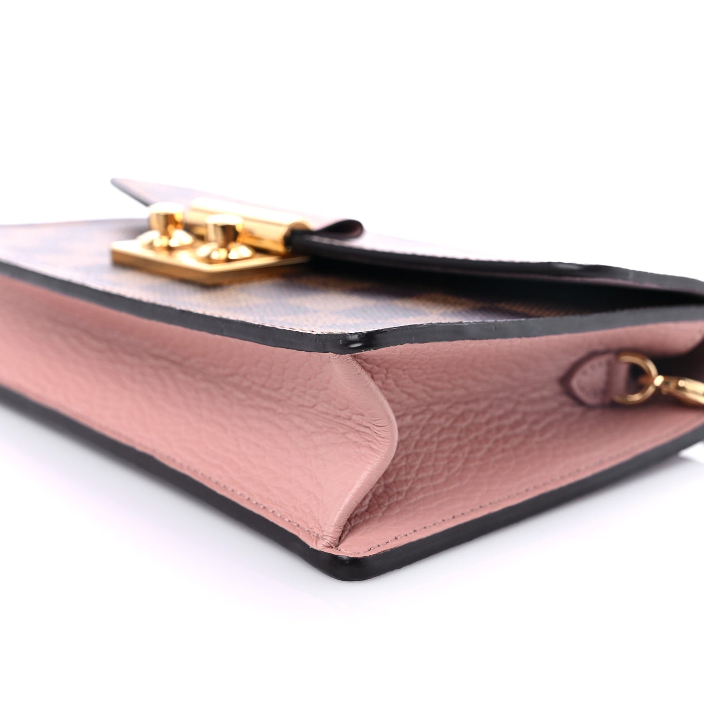Damier Ebene Croisette Chain Wallet Magnolia