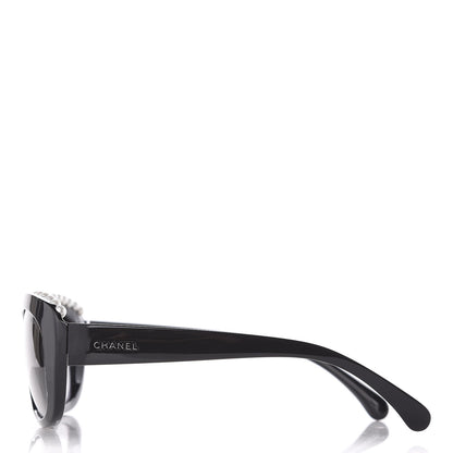 Chanel Freshwater Cultured Pearl Butterfly Sunglasses 6038-H Black 2 of 7
