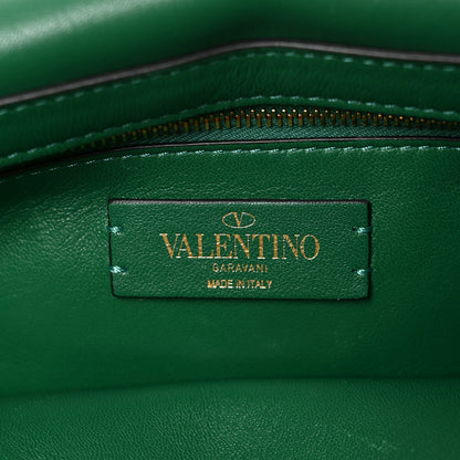 Valentino Garavani Metallic Woven Lurex Large Roman Stud Shoulder Bag Jungle 7 of 10