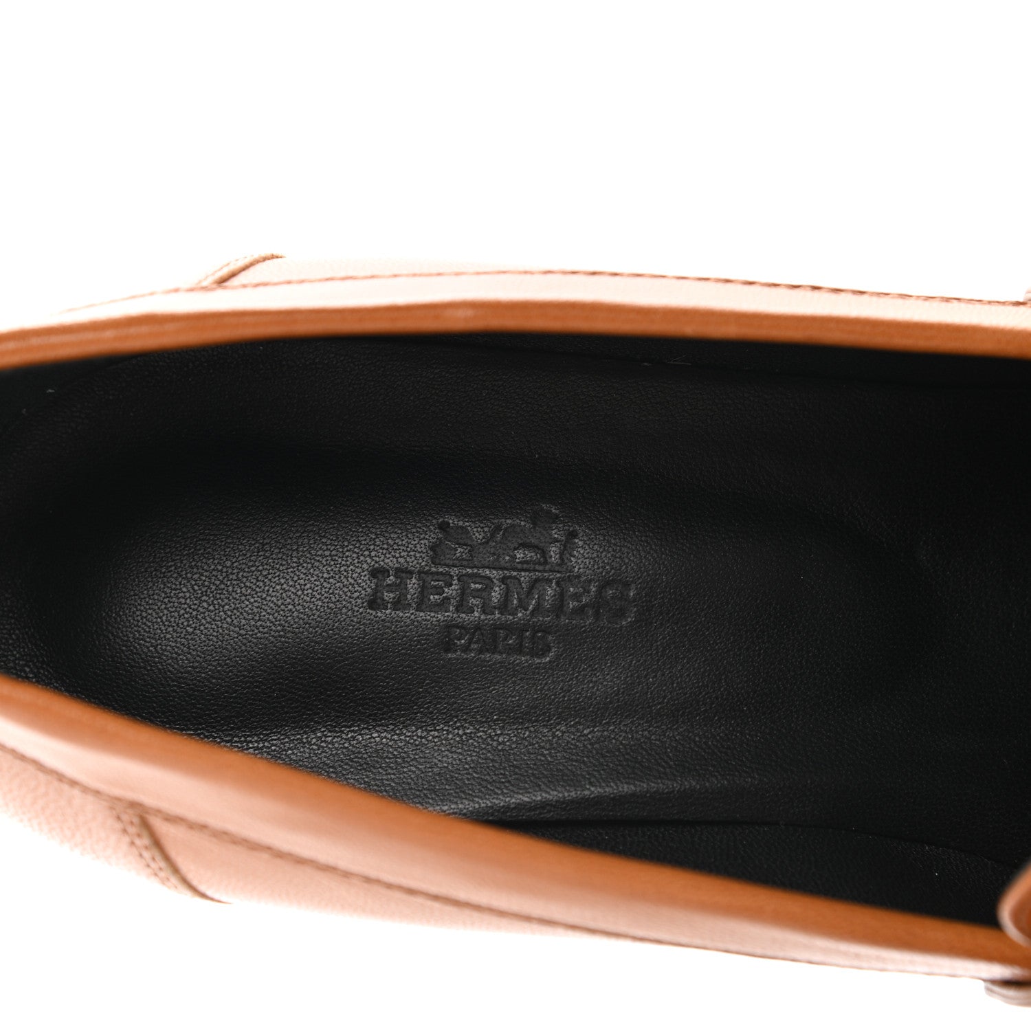 Hermes Goatskin Womens Dauphine 70 Moccasin Loafers 40 Beige Dore 7 of 8