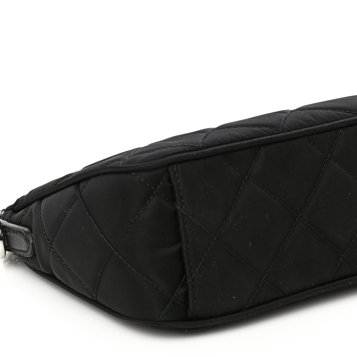 Nylon Tessuto Impuntu Quilted Crossbody Bag Black