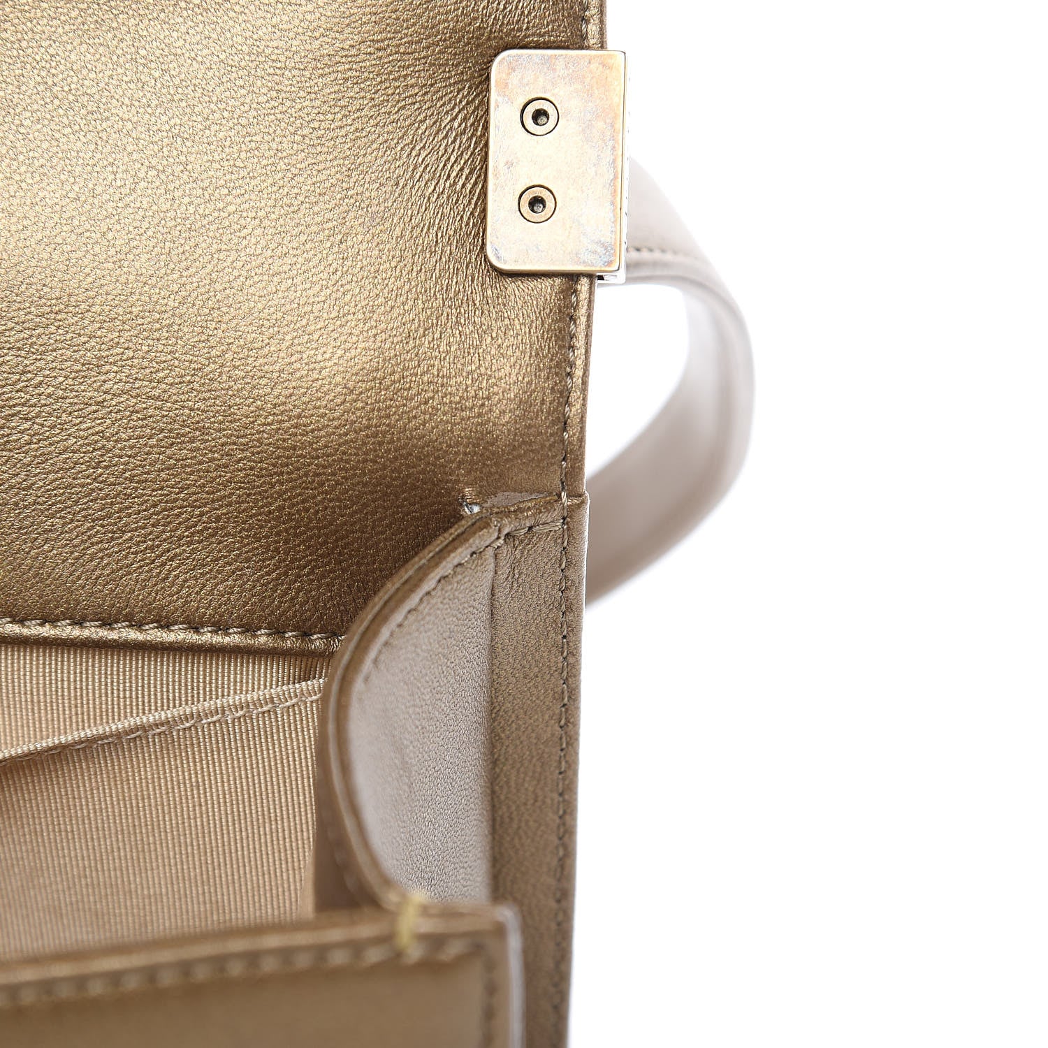 Chanel Metallic Calfskin Quilted Small Boy Flap Gold 13 of 13