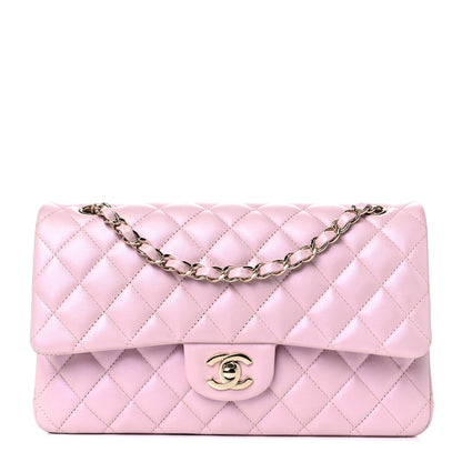 Chanel Iridescent Calfskin Quilted Medium Double Flap Light Pink 1 of 12