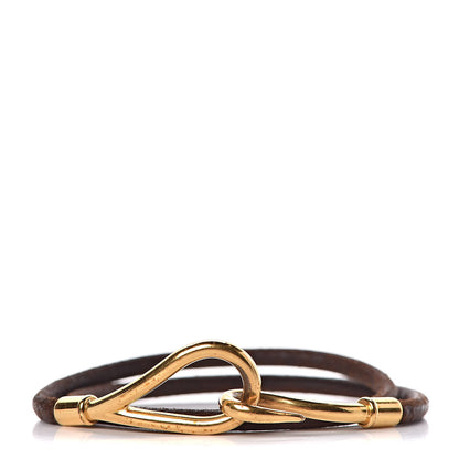 Hermes Natural Bridle Jumbo Double Tour Bracelet Bouton 1 of 5