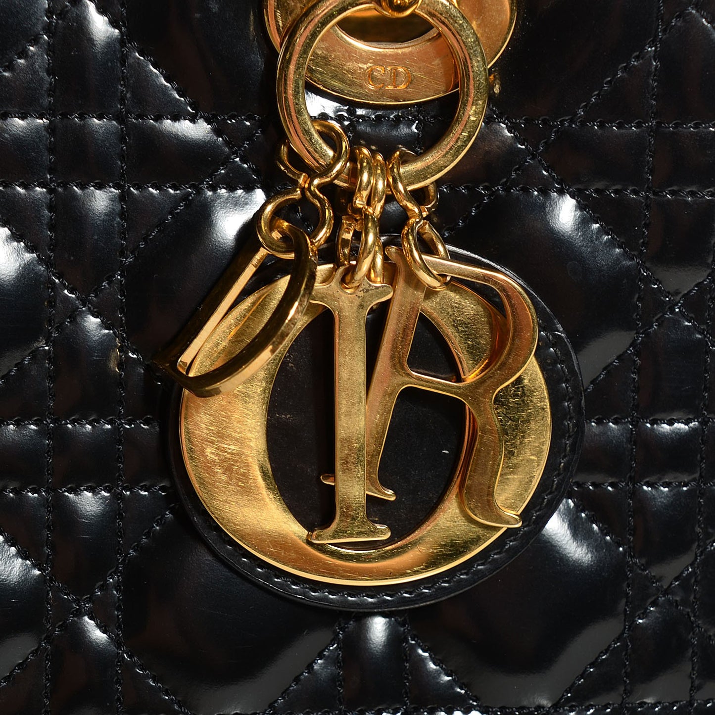 Patent Cannage Medium Lady Dior Black