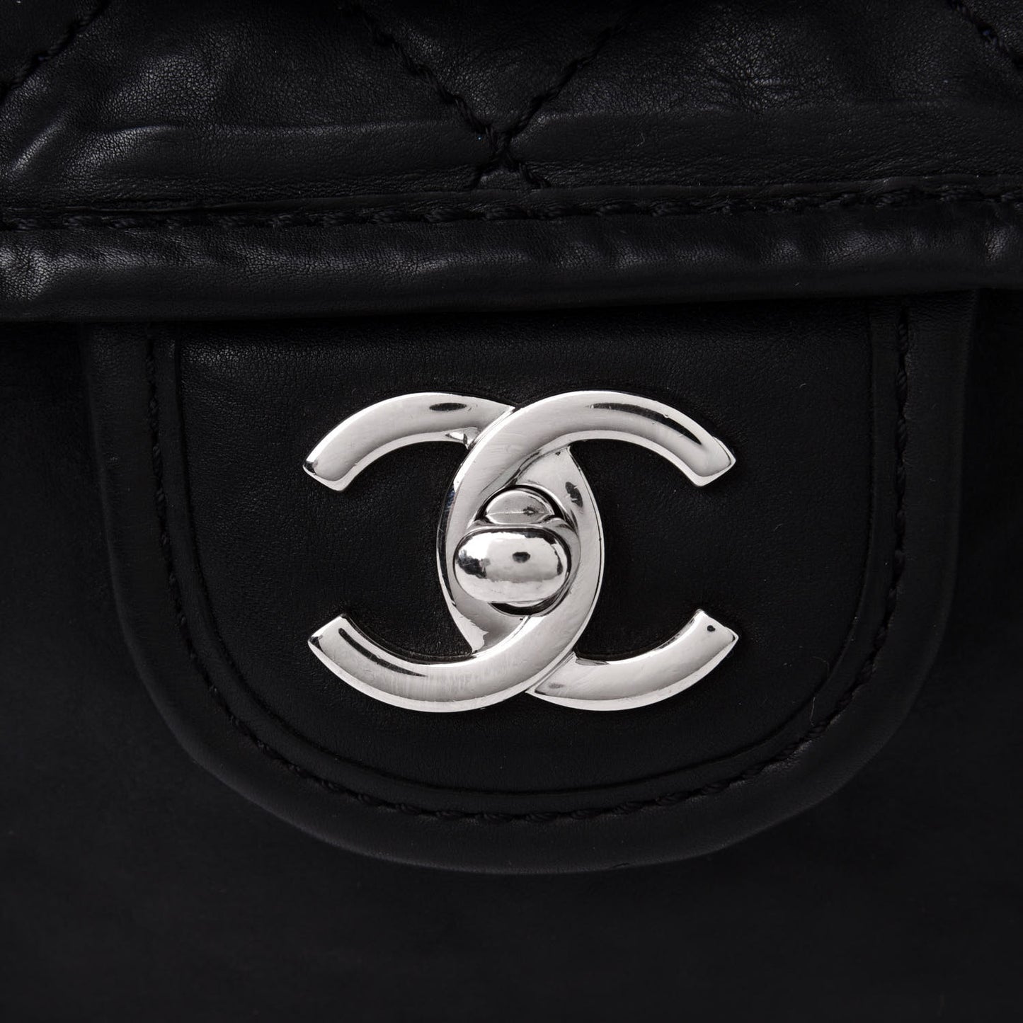 Washed Lambskin Accordion Flap Black