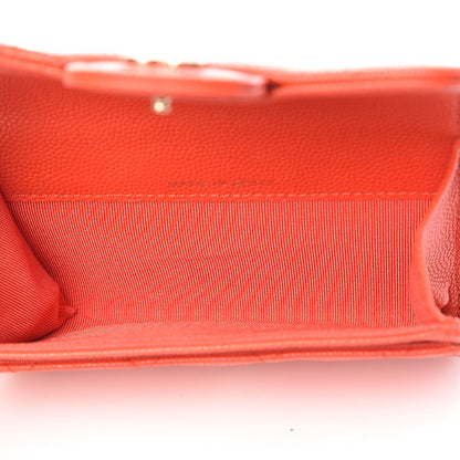 Chanel Caviar Quilted Card Holder Orange 5 of 8