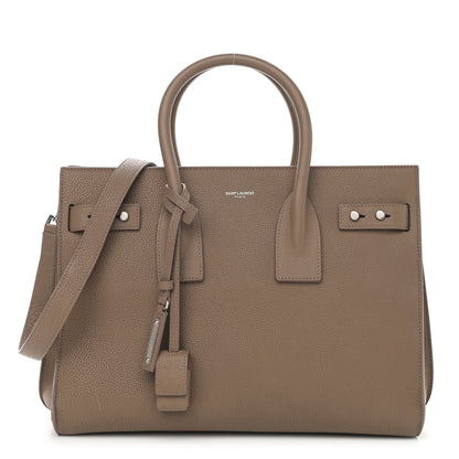 Saint Laurent Grained Calfskin Small Supple Sac De Jour Dark Beige 1 of 12