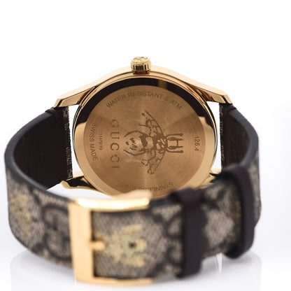 Gucci Stainless Steel Canvas 38mm G-Timeless GG Supreme Bee Quartz Watch Brown 4 of 5