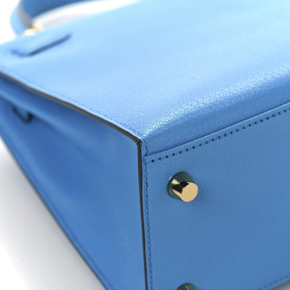 Hermes Chevre Chandra Kelly Sellier 25 Bleu Frida 11 of 13