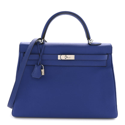 Hermes Togo Kelly Retourne 35 Bleu Electrique 1 of 11