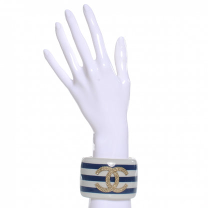 Chanel Resin Metal CC Nautical Wide Cuff 2 of 5