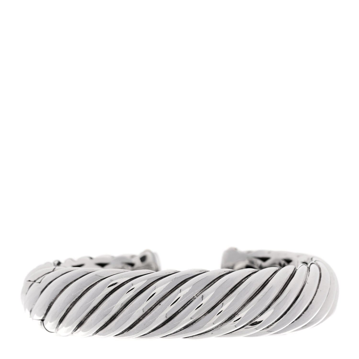 David Yurman Sterling Silver 18K Yellow Gold 15mm Waverly Bracelet 1 of 3