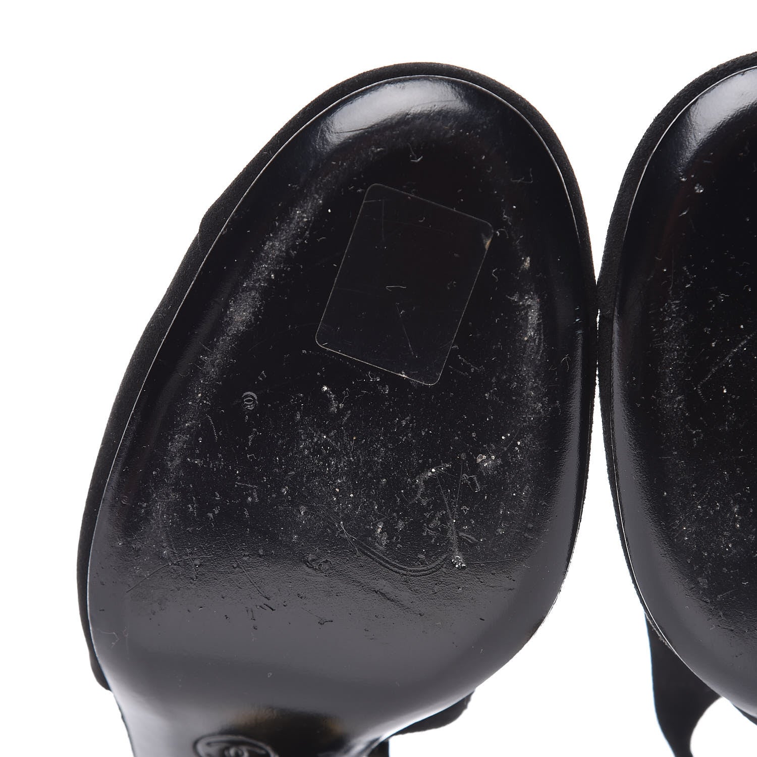 Chanel Suede Cap Toe CC Slingback Pumps 40 Black 11 of 12