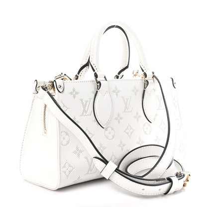 Louis Vuitton Calfskin Embossed Monogram OnTheGo East West White 3 of 10