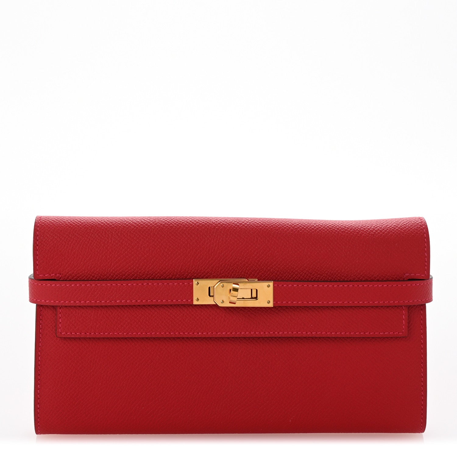 Hermes Epsom Kelly Longue Wallet Rouge Casaque 1 of 8