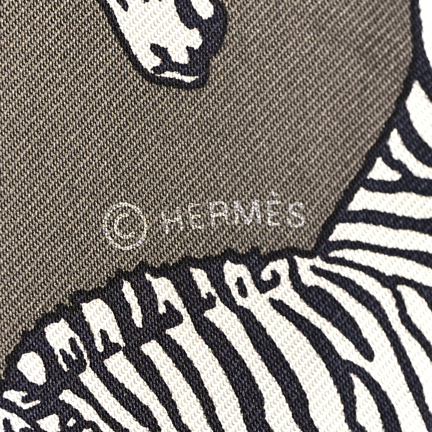 Hermes Silk Les Zebres Twilly Gris Taupe Black White 4 of 4