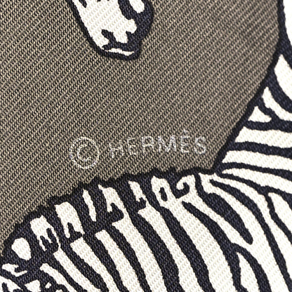 Hermes Silk Les Zebres Twilly Gris Taupe Black White 4 of 4