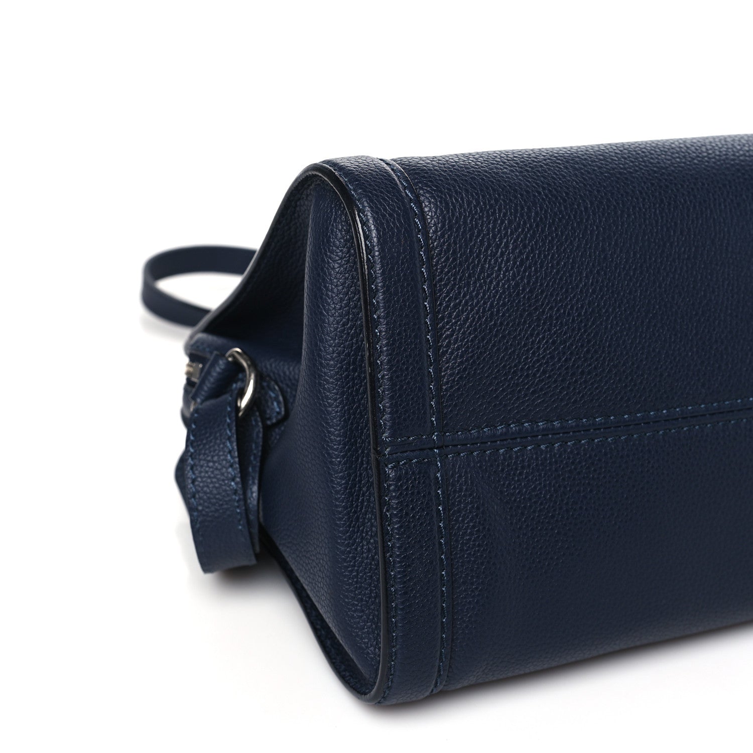 Alexander McQueen Pebbled Calfskin Small Skull Padlock Zip Around Tote Navy 9 of 11