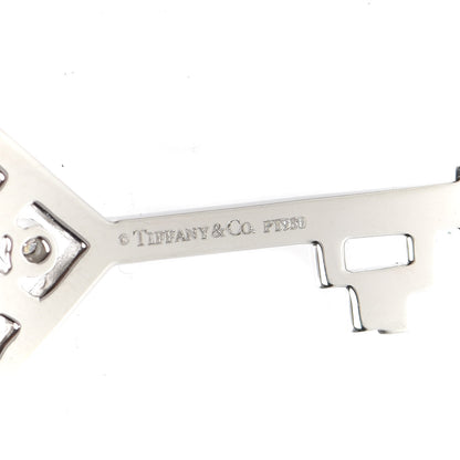 Tiffany Platinum Diamond Small Checkerboard Key Pendant 3 of 4