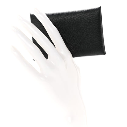 Hermes Epsom Calvi Card Case Black 2 of 6