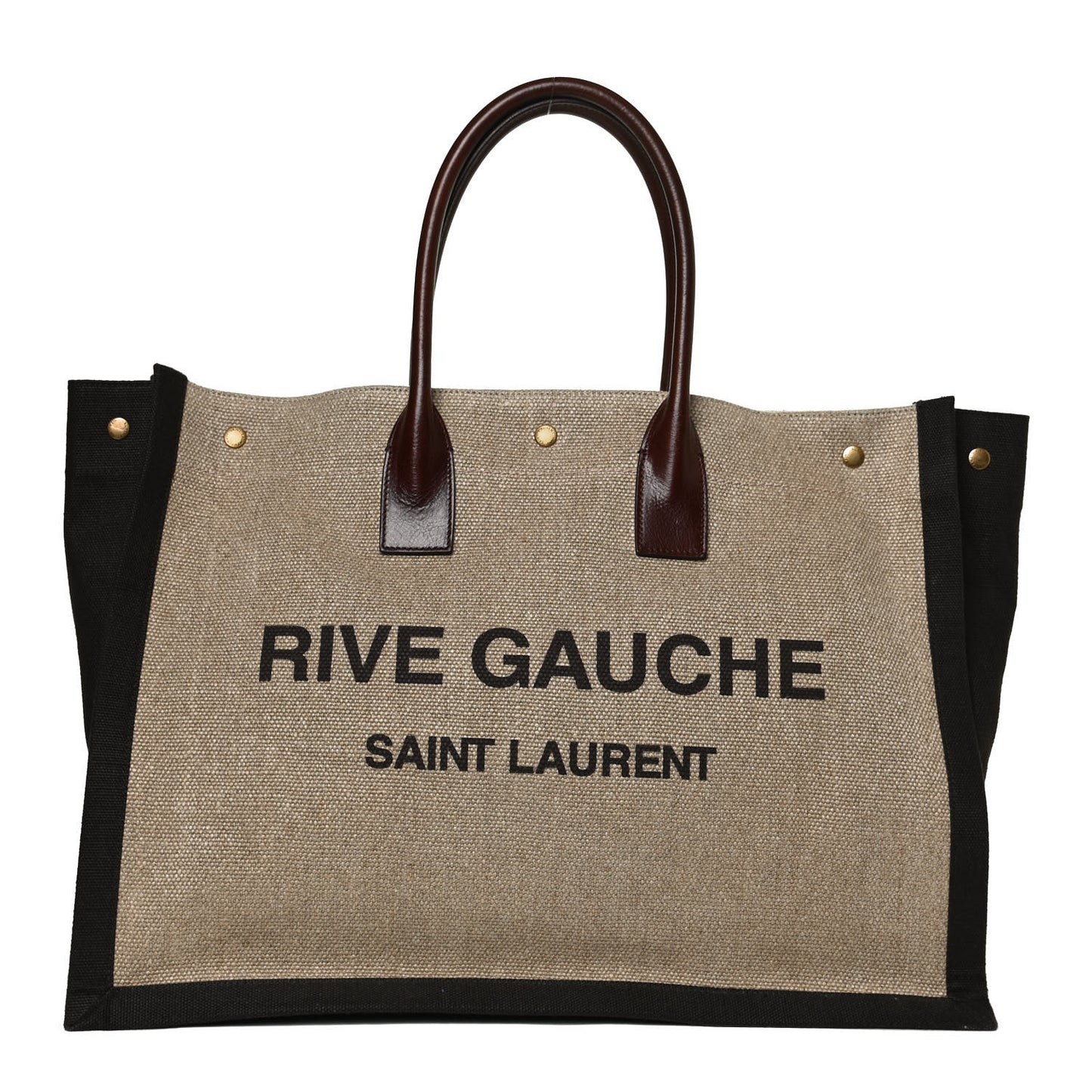 Linen Calfskin Rive Gauche Tote Natural