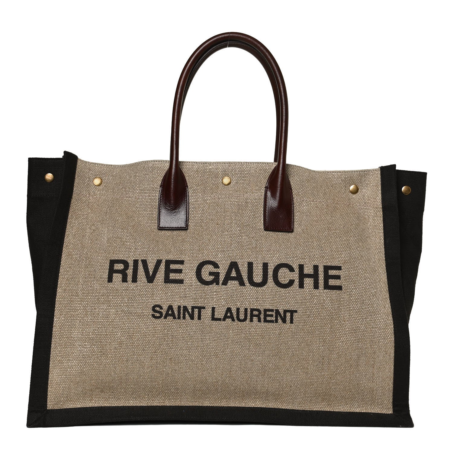 Saint Laurent Linen Calfskin Rive Gauche Tote Natural 1 of 10