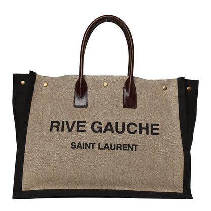Saint Laurent Linen Calfskin Rive Gauche Tote Natural 1 of 10