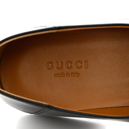 Gucci Goatskin Womens Horsebit Mid-Heel Loafers 38 Black 7 of 11