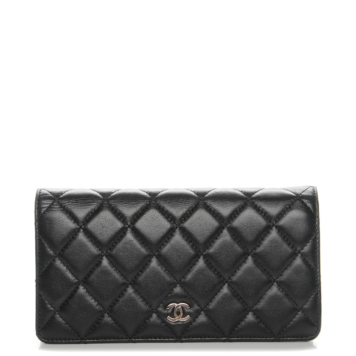 Chanel Lambskin Quilted Yen Wallet Black 1 of 9