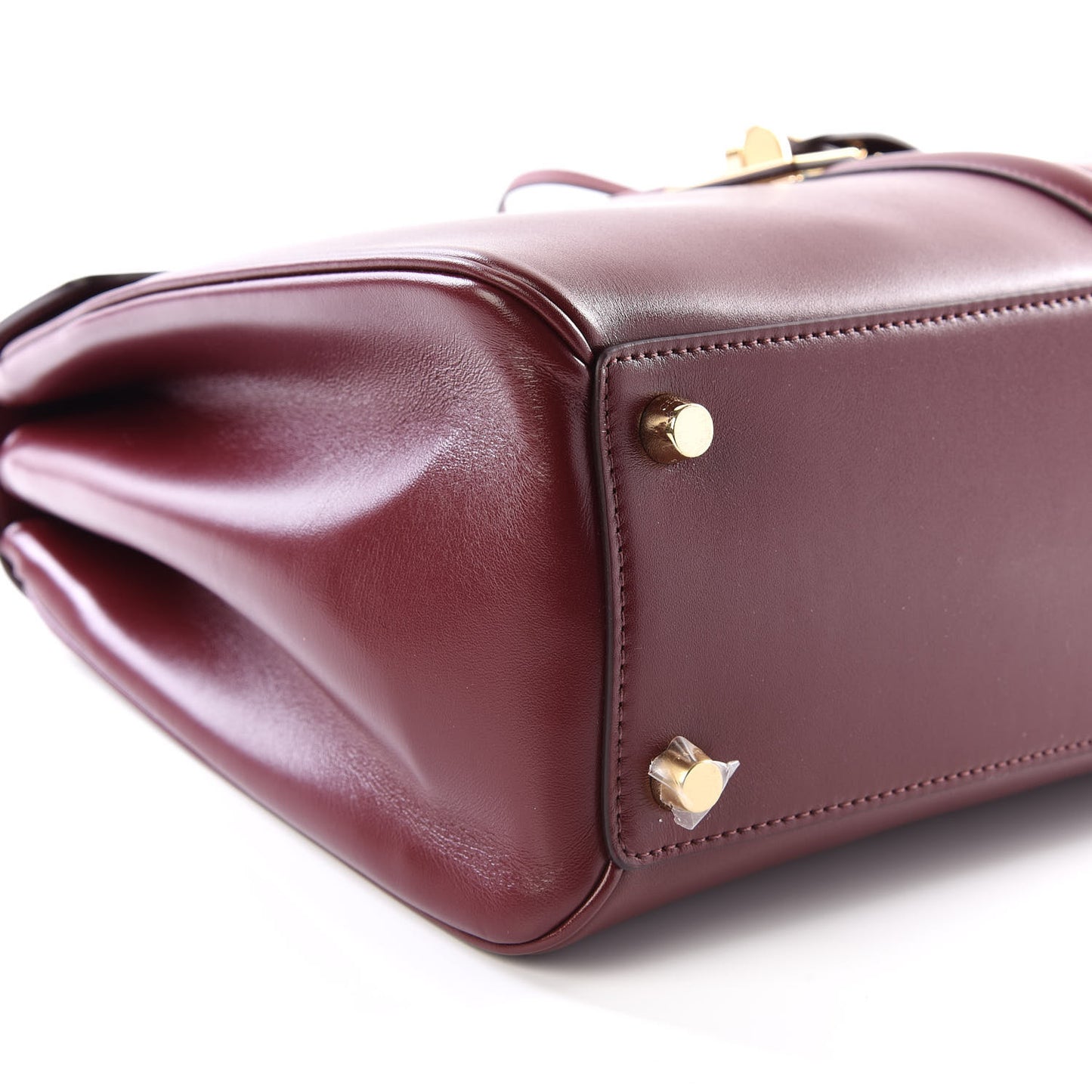 Satinated Calfskin Medium 16 Top Handle Bag Light Burgundy