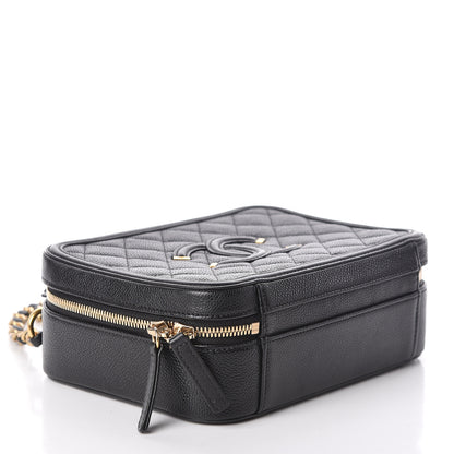 Chanel Caviar Quilted Medium CC Filigree Vanity Case Black 4 of 12