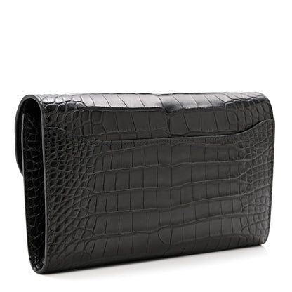 Hermes Matte Alligator Lizard Constance Wallet Black Ombre 2 of 6