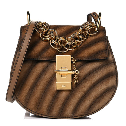 Chloe Suede Calfskin Quilted Drew Bijou Shoulder Bag Nut 1 of 16