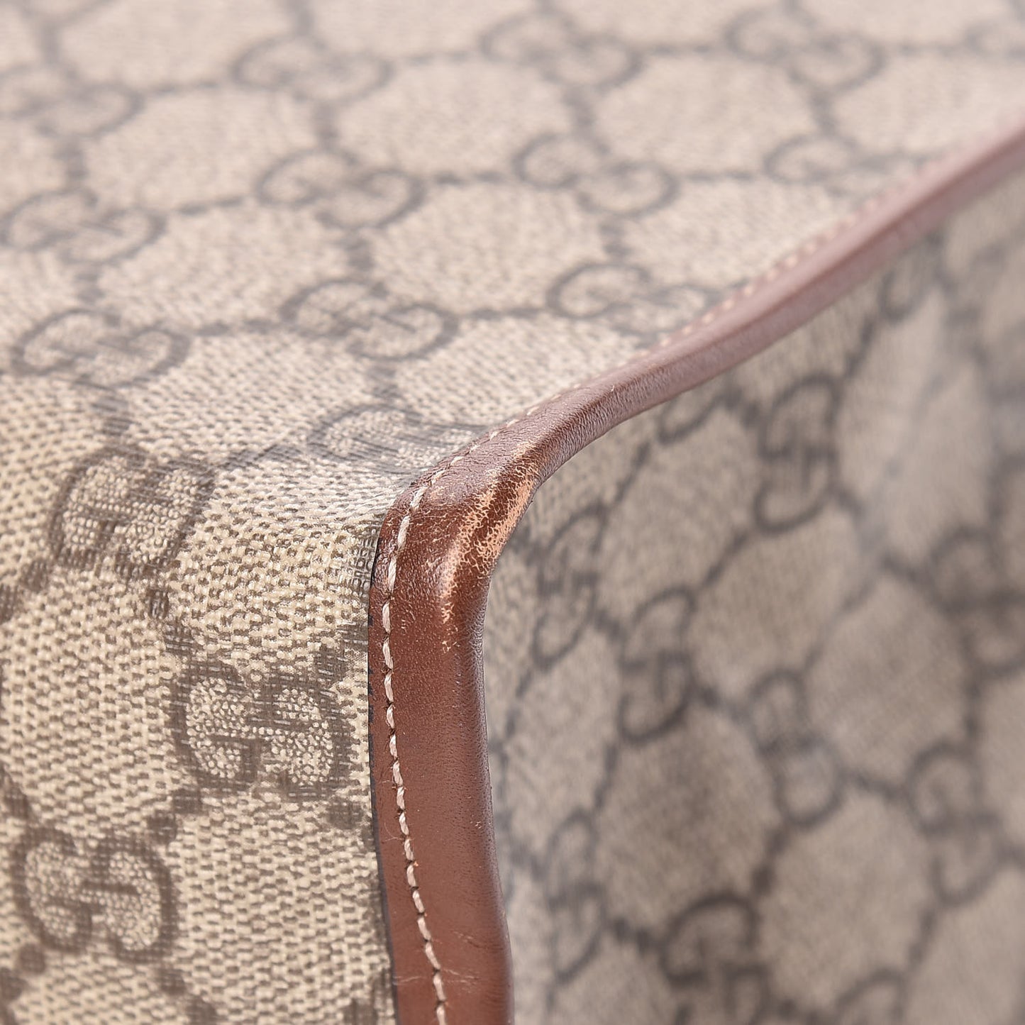 GG Plus Monogram Small Signature Web Loop Vertical Tote Light Brown