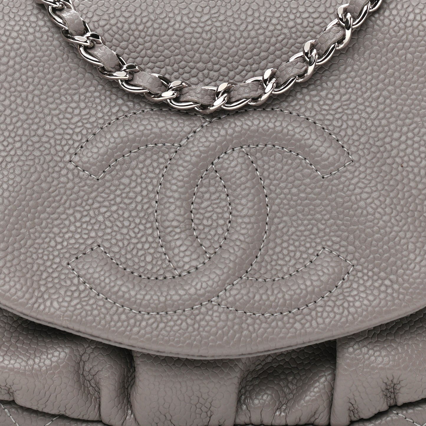 Caviar Half Moon Wallet On Chain WOC Light Grey