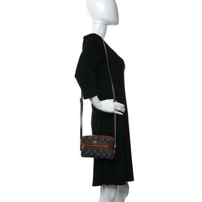 Gucci New Denim GG Monogram Dollar Calfskin Mini Ophidia Shoulder Bag Blue Tea Cuir Epilog 2 of 9