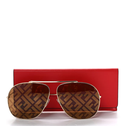 Fendi Metal Fendi Forever Aviator Sunglasses FF0407/G/S Gold 7 of 7